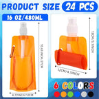 Teenyyou 24 Pack Collapsible Water Bottles Bulk 16oz Foldable Water Bottles - Image 2