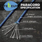 TECEUM 5/32" Paracord Rope 1000 – 1000ft / 200ft / 100ft / 50ft – Tactical - Image 2
