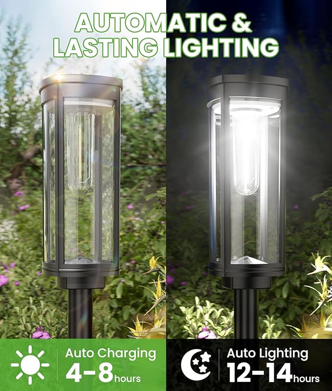 BITPOTT Bright Solar Pathway Lights, 2 Pack Solar Lights Outdoor Waterproof IP65 - Image 4