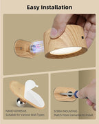 LED Wall Mounted Lights, Rechargeable Wall Sconce Lamps, 3 Color Temps & Remote - Image 8