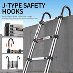 Telescoping Ladder, with Stable Hook and stabilizer barand, 8.5FT Extension - Image 3