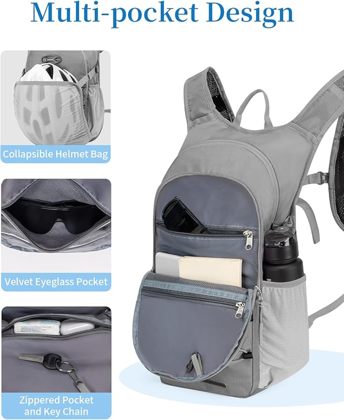 Hydration Backpack with 2L Water Bladder, Hiking Water Backpack - Image 5