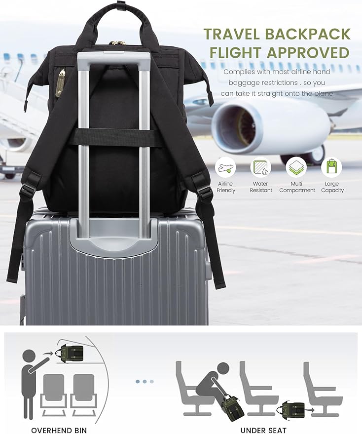 LOVEVOOK Laptop Backpack for Women Work Teacher Bag Travel Backpack, Stylish - Image 4