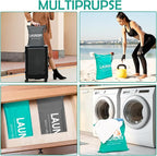 2 Pcs Large Travel Laundry Bag Waterproof Wet Dry Bag Washable Dirty Clothes Bag - Image 5