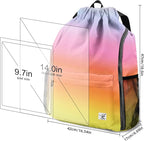 Drawstring Backpack with Mesh Pockets String Gym Bag Sackpack Sandproof Water - Image 7