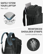 ECOHUB Travel Backpack for Men, Laptop Carry on Backpack - Image 7