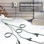 BN-LINK Outdoor Extension Cord 1 to 3 Splitter, Max 13 ft Extension, 16/3 SJTW - Image 6