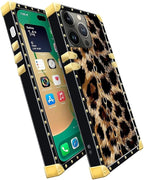 Compatible with iPhone 14 Pro Max Case, Seamless Gold Chain Leopard Luxury - Image 3