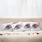 Ambesonne Butterflies Throw Pillow Cushion Case Pack of 4, Female Eye Eyelashes - Image 6