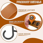 uxcell 5pcs PU Leather Hooks, S-Shape Hooks - Image 3