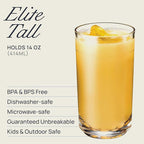 Drinique Unbreakable Elite Tall Glasses – Set of 4 | 14oz Tritan Plastic | Made - Image 2