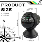 Compass for Car with Bottom Stick Car Compass Ball, Adjustible and Night Vision - Image 2