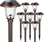 GIGALUMI 8 Pack Solar Pathway Lights, Solar Garden Lights Outdoor Warm White - Image 8