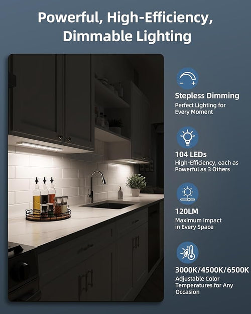 14.5-inch Under Cabinet Lights, Wireless Closet Light, Motion Sensor, 3500mAh - Image 2