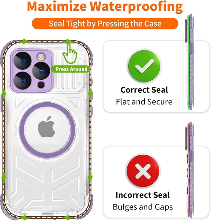 for iPhone 15 Pro Waterproof Case, IP68 Underwater Case Built-in Screen - Image 7