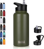 HASLE OUTFITTERS 32 oz Insulated Water Bottle Stainless Steel Double Walled by HASLEOUTFITTERS