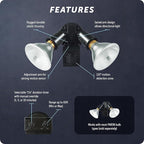 GLOBE Electric 240W Twin Head Motion Sensor Security Flood Light, 110° Detection - Image 6
