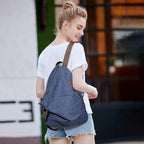 KL928 Canvas Vintage Backpack – Large Casual Daypack Outdoor Travel Rucksack - Image 7
