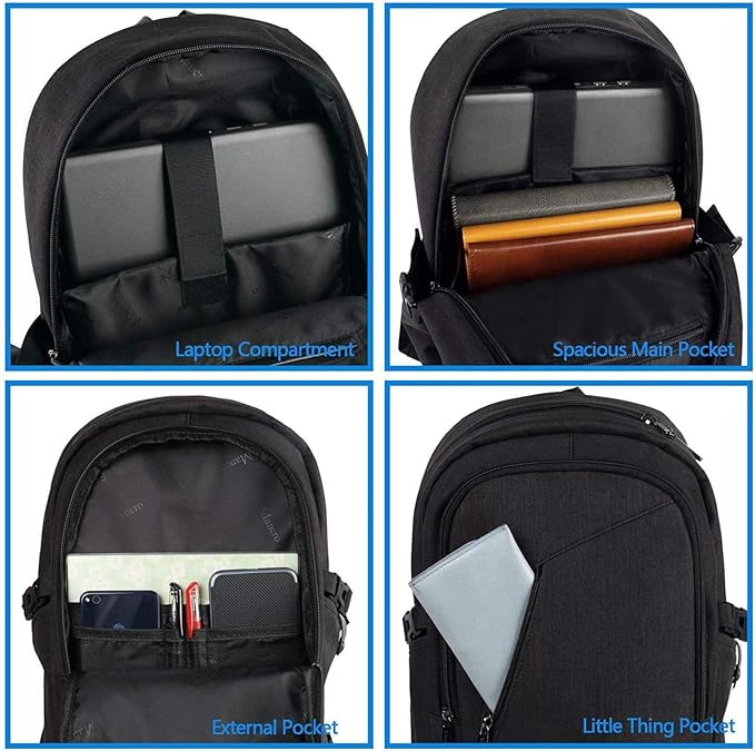 Mancro Laptop Backpack for Travel 17.3 in Anti-Theft Business Backpack Large - Image 2