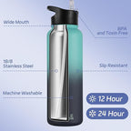 HASLE OUTFITTERS 40oz Stainless Steel Water Bottle, Vacuum Insulated Double - Image 2