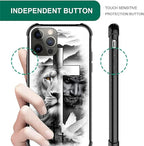 for iPhone 11 Pro Case, Lion Cross Jesus Christ Dove Pattern Made of Soft - Image 3