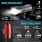 APECYC Bike Lights USB-C Rechargeable Bicycle Front Headlight and Rear Taillight - Image 4