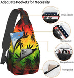 Marijuana Leaves Sling Bag For Women Men Fashion Print Backpack Crossbody - Image 4