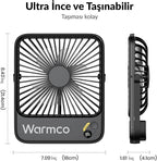 Warmco 10000mAh Portable Travel Fan 7-inch, Max 24H Runtime, Ultra-thin Quiet - Image 3