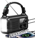 Emergency Crank Radio, 20000mAh / 74000mWh Solar Hand Crank Weather Radio by iRonsnowOfficial