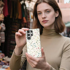 for Samsung Galaxy S24 Ultra Case, HL2 Beige Flower Branch Hybrid 2 Layer Hard - Image 5