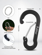 9PCS Carabiner Keychain Clip, 2.7" Large Aluminum Carabiner Clips - Image 2