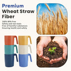 Homienly Wheat Straw Coffee Mugs, Alternative to Plastic Coffee Cups, - Image 6