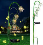 VCUTEKA Solar Garden Decor Stake Outdoor Light Glass Flower Stake - Image 8
