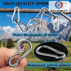 Spring Snap Hooks, 304 Stainless Steel Metal Clip Heavy Duty Rope Connector - Image 6