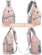 ZOMAKE Sling Bag, Penguin Pink, 5 Separate Compartments, Anti-Theft, Adjustable - Image 6