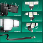 70W 7000LM Security Lights Outdoor, 4-Head LED Motion Sensor Flood Light - Image 6