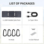 30W Portable Solar Panel, Foldable Solar Panels Charger - Image 8