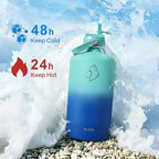 BUZIO 1 Gallon Water Jug with Straw Lid, 128oz Water Bottle Stainless Steel - Image 2