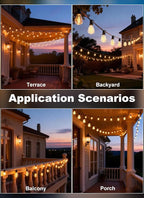50FT Outdoor String Lights Waterproof, 20+1 Shatterproof S11 LED Bulbs - Image 8