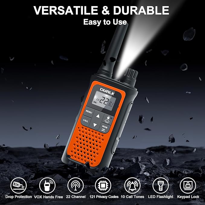 Rechargeable Walkie Talkies Long Range, 3 Pack Walkie Talkies - Image 2