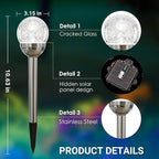SOLPEX Solar Garden Lights Outdoor, 3 Pack Multi-Color Changing&White 2 Modes - Image 2