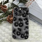 for iPhone 16 Pro Case, HL2 Cute Cool Cherry Black Hybrid 2 Layer Hard Shell - Image 4