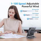 GOCKERA Desk Fan, 6.61''Ultra-thin 5000mAh Battery Powered Fan - Image 2