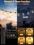 Brightever LED Outdoor String Lights, 150FT Dimmable Patio Lights - Image 4