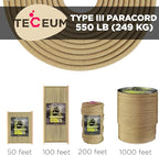 TECEUM 5/32" Paracord Rope 1000 – 1000ft / 200ft / 100ft / 50ft – Tactical - Image 9