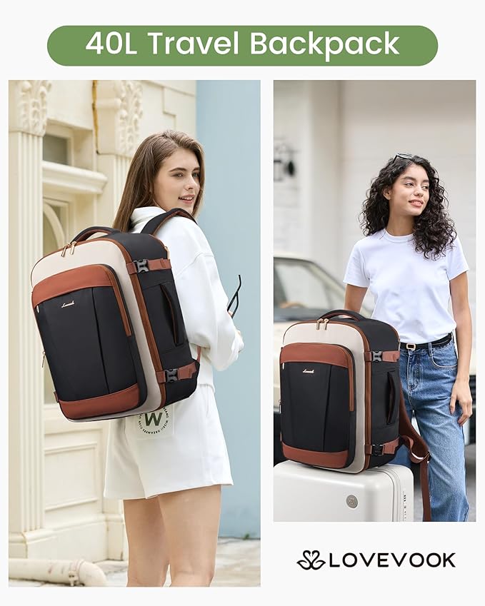 LOVEVOOK 40L Travel Backpack for Women & Men, Airline Approved Carry On Backpack - Image 2