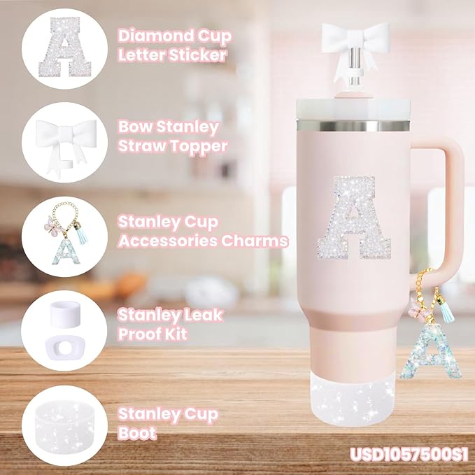 6PCS White Stanley Cup Accessories Set Fit - Image 2