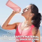 Kemier Collapsible Silicone Water Bottles-750ML, Medical Grade, BPA Free Travel - Image 2