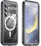 for Samsung Galaxy S24 Waterproof Case, Magnetic Heavy Duty Military Grade by Haireca
