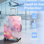 ANNA QUEEN Pink Marble Travel Luggage Cover -Stretchable Airplane Suitcase - Image 3